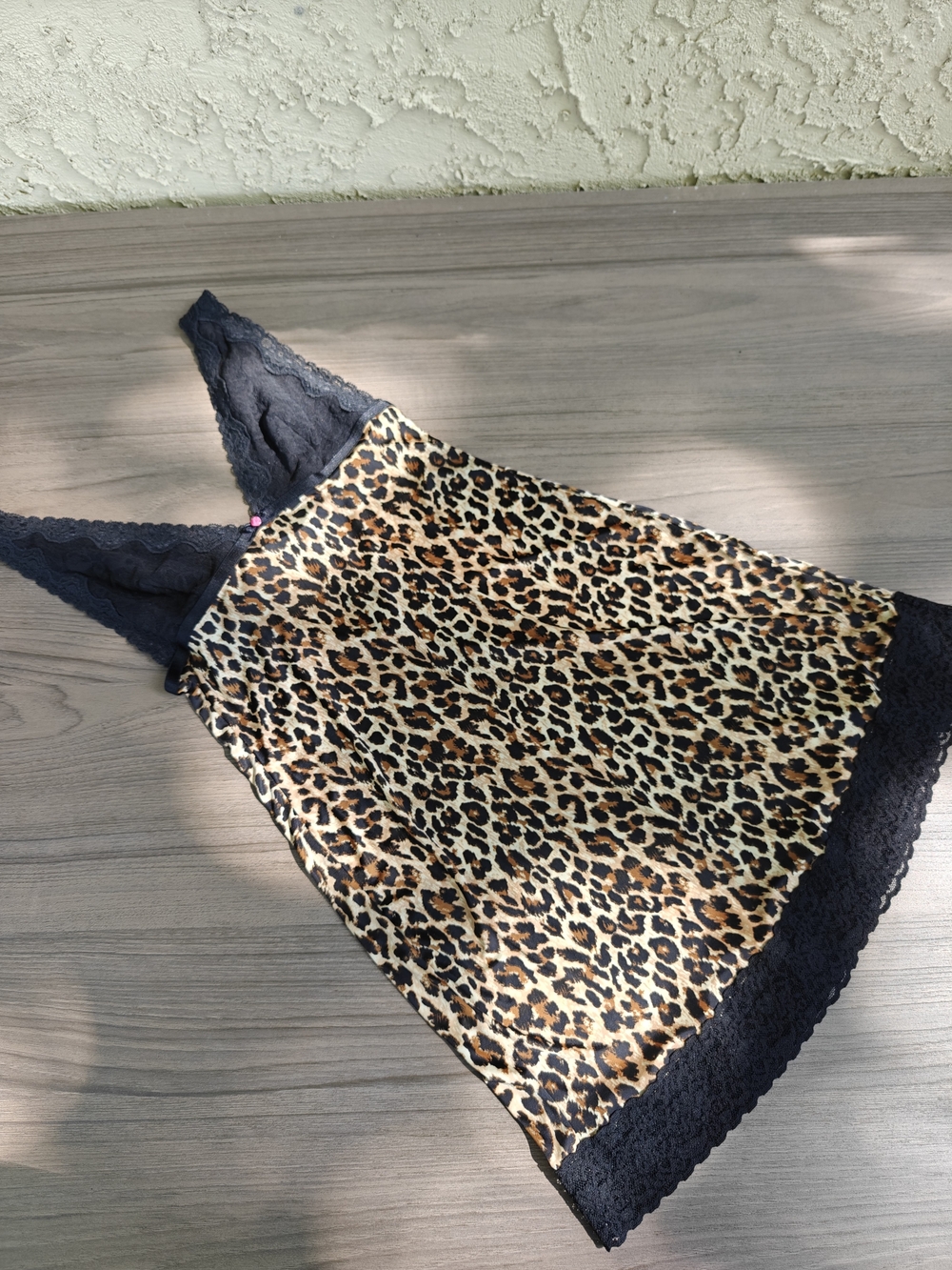Victoria's Secret Leopard-Print One-Piece with Black Lace